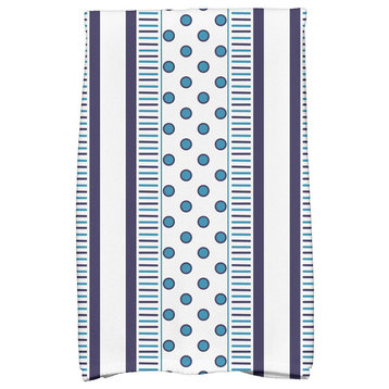 18"x30" Comb Dot Stripe Print Kitchen Towel, Navy Blue