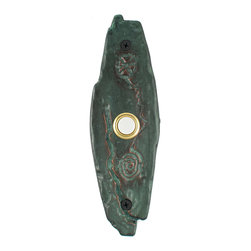 Hawk Hill Hardware - Petroglyph Doorbell, Luxury Decorative Hardware, Verde - Doorbells And Chimes