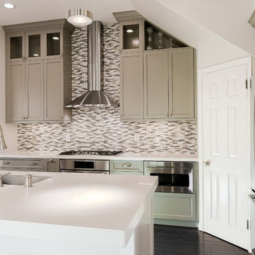 Mountain View Contemporary Gray & White Kitchen Remodel