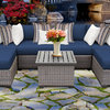 Florence 7-Piece Outdoor Wicker Patio Furniture Set, Navy