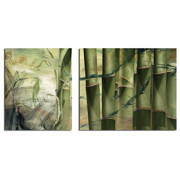 Bamboo Abstract Canvas Wall Art, 2-Piece Set