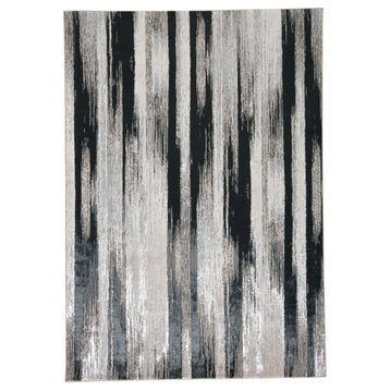 Weave & Wander Orin Rug, Black/Silver, 5'x8'