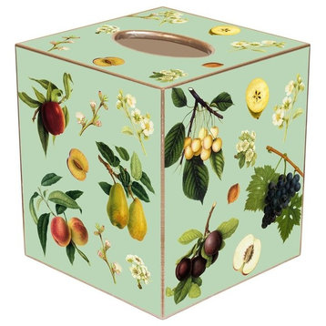 TB1433-Fruit on Aqua Tissue Box Cover