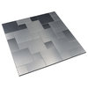 12"X12" Peel and Stick Wall Tile, Puzzle Metal Square, Monochrome, Single Tile