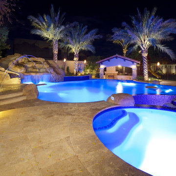 Backyard Oasis - Pool, Spa, Swim-Up Bar, Grotto, Slides & Water Features