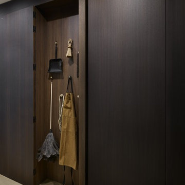 Ultra Contemporary Cabinetry with Hidden Traditional Kitchen Furniture
