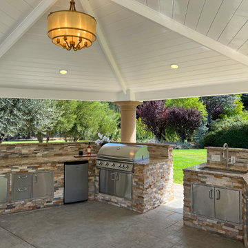 Outdoor Gazebo with Built-in Kitchen