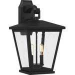 Quoizel - Quoizel JFY8411MBK One Light Outdoor Wall Mount Joffrey Matte Black - Refresh your home`s exterior with the Joffrey collection of post, wall, and hanging outdoor lanterns. Clear seeded glass panels are highlighted by a Matte Black frame - providing both style and durability. With its classic square silhouette, Joffrey is fitting for a variety of exteriors.