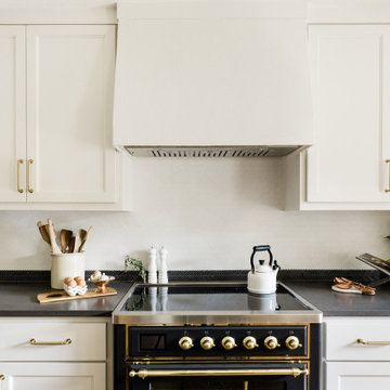 Elegantly Subtle Herringbone Stone Backsplash Mosaic