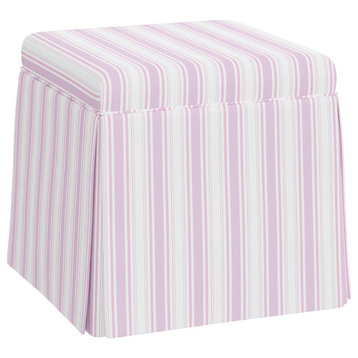 Rachel Ashwell Storage Ottoman, Sc Brolly Stripe Pink
