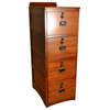 Mission Solid Oak 4-Drawer File Cabinet With Locks and Keys