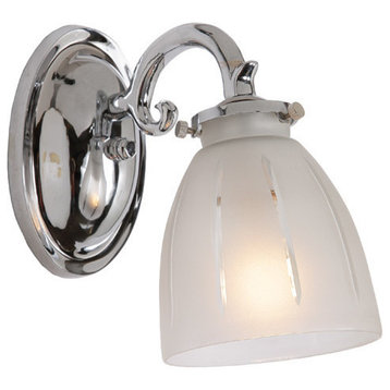 One Light Bath Sconce With Frosted Glass