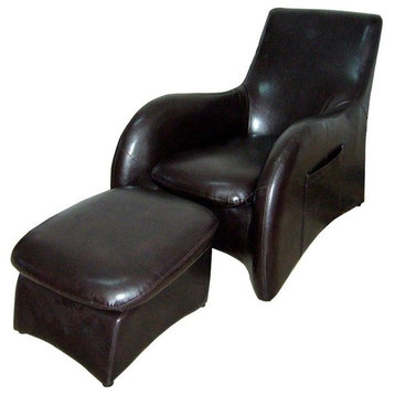Solo Brown Sofa With Separate Leg Rest