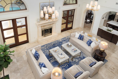 Tuscan living room photo in Other