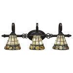 Toltec Lighting - Toltec Lighting 163-DG-9735 Elegant� - Three Light Bath Bar - Elegant? 3 Light Bath Bar Shown In Dark Granite Finish With 7" Cobblestone Tiffany Glass.Assembly Required: TRUE Shade Included: TRUEDark Granite Finish with Cobblestone Tiffany Glass *Number of Bulbs:3 *Wattage:100W *Bulb Type:Medium Base *Bulb Included:No *UL Approved:Yes