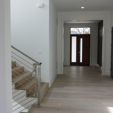 75_Modern Stairway: White Oak & Stainless Steel Balustrade, McLean VA 22101