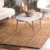 nuLOOM Handwoven Jute and Sisal Ashli Solid Striped Area Rug, Natural, 2'x3'