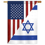 Breeze Decor - US Israel Friendship GF Flags of the World, Everyday Vertical House Flag 28"x40" - US Friendship House Flag