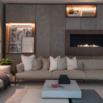 Living Room Sofa and Fireplace Wall, Lisbon Apartment
