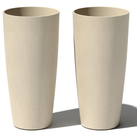 Veradek Pure Series Selena 28" Planter, Sand, 28 in. - Two Pack
