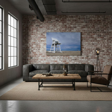 Approaching Storm Coastal Beach Landscape Photograph Canvas Print Industrial/Urb