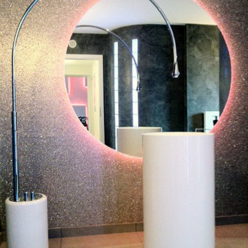 Modern Circular Stone Resin Freestanding Sink - SB-04 - Matte or Glossy