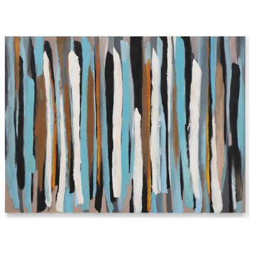 Passing Crowd Modern Hand Painted Canvas Abstract Art - 96" x 70"