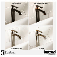 Karran 1-Hole 1-Handle Vessel Faucet With Pop-Up Drain, Chrome