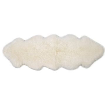 Genuine Sheepskin Rug, Ivory, Double Pelt