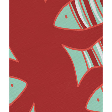 Something'S Fishy, Animal Print Napkin, Coral, Set of 4