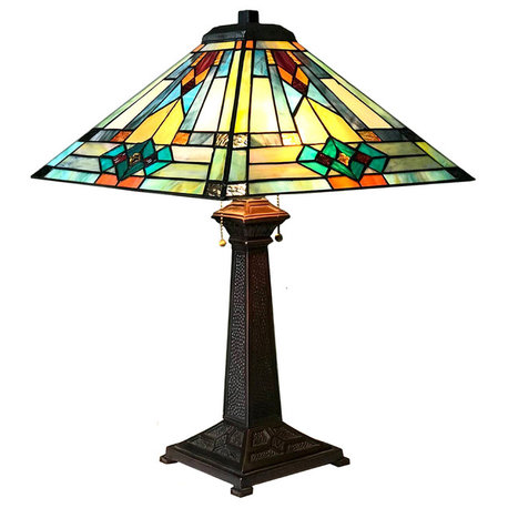 CHLOE Lighting MASON Mission 2-Light Antique Dark Bronze Table Lamp 16"