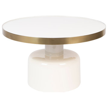 Round Enameled Coffee Table | Zuiver Glam, White