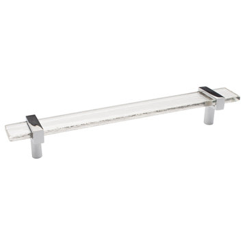 Sietto Adjustable 9" Clear Glass Bar Pull With Polished Chrome Base