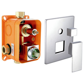 3-Way Rough-In Valve With Cover Plate, Handle and Diverter