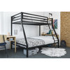Pemberly Row Contemporary Twin over Full Metal Bunk Bed in Black