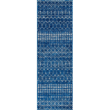 nuLOOM Moroccan Blythe Contemporary Area Rug, Blue 2'6"x6' Runner