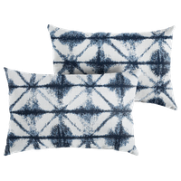 Sunbrella Carrington Indigo Geometric Outdoor Lumbar Pillow, Set of 2