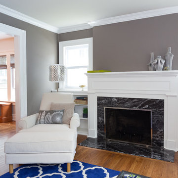 Fireplace & natural stone hearth / surround