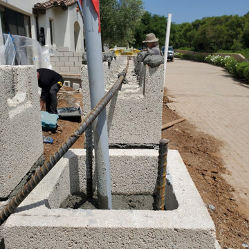 free standing wall and santa barbara stucco