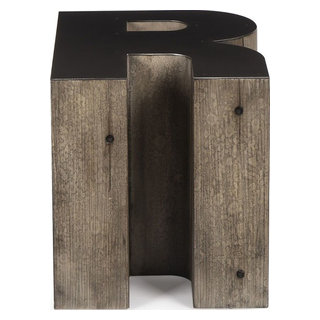 Resource Decor Alphabet Side Table, Letter R - Rustic - Side Tables And ...