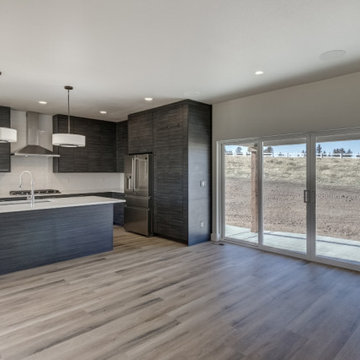 Modern Slab Style Kitchen & bath Cabinetry in High Definition Wood Grain Texture