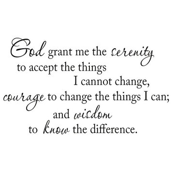 VWAQ The Serenity Prayer, God Grant Me the Serenity Religious Wall Decals
