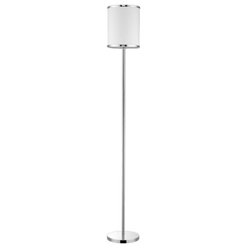 Lux II 1-Light Polished Chrome Floor Lamp With Metal Trimmed Off-White Shantun