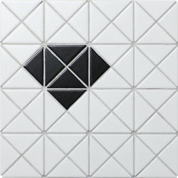 Diamond Pattern: Bold Triangle Tile - TR2-SD-MW-B - Mosaic Tile