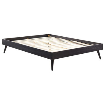 Modway Margo Queen MDF Wood and Rubberwood Platform Bed Frame in Black