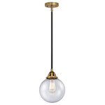 Innovations Lighting - Beacon Mini Pendant, Black Antique Brass, Seedy, Seedy - The Nouveau 2 is a highly detailed work of art that draws the eyes into its base and arm detail. The true show stopping piece is the beautifully curved glass shade that's sure to wow you and guests alike.