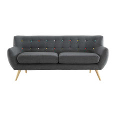 Remark Upholstered Fabric Sofa, Gray