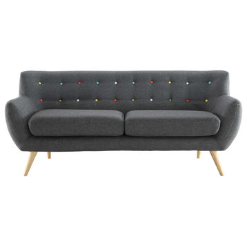 Remark Upholstered Fabric Sofa, Gray