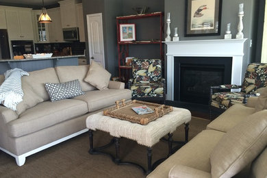 Example of a large transitional family room design in Other
