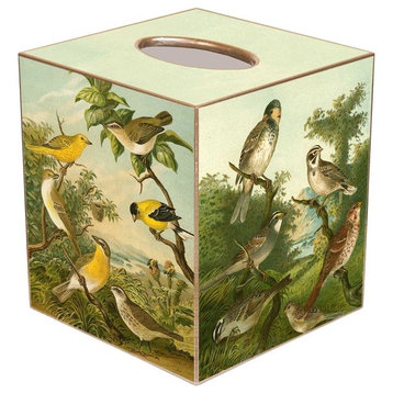 TB197-Yellow Birds Tissue Box Cover
